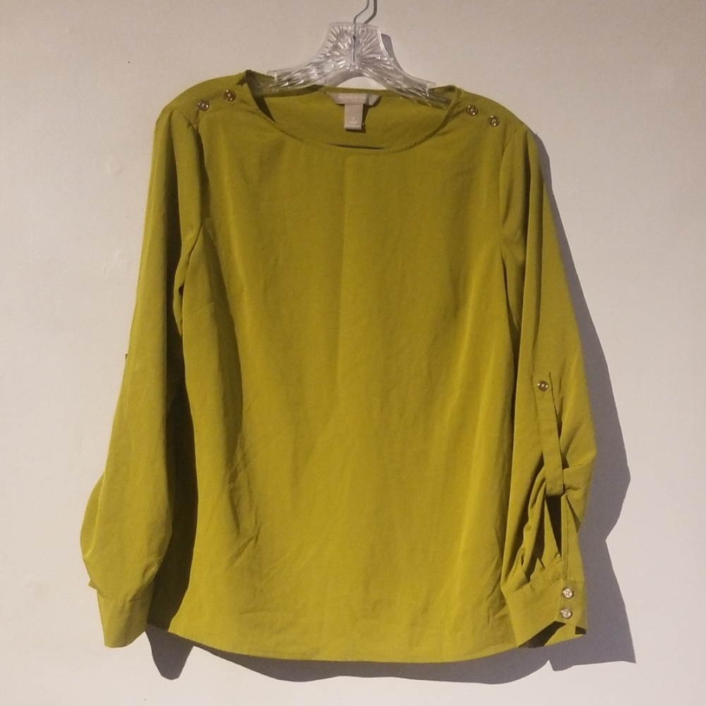 Banana Republic Green Silky Blouse Size Small